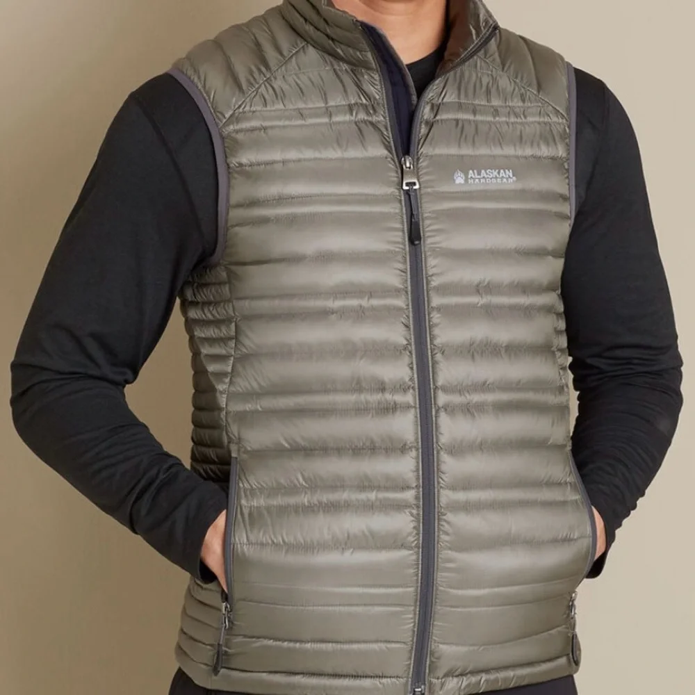 NWT Men’s XL Alaskan Hardgear Aniak Down Grey Vest by Duluth Trading Company
